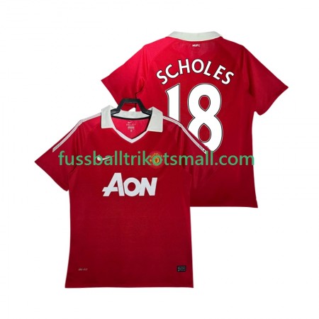 Fußballtrikots Manchester United SCHOLES 18 2010 2011 Retro Kurzarm Heimtrikotsatz kaufen